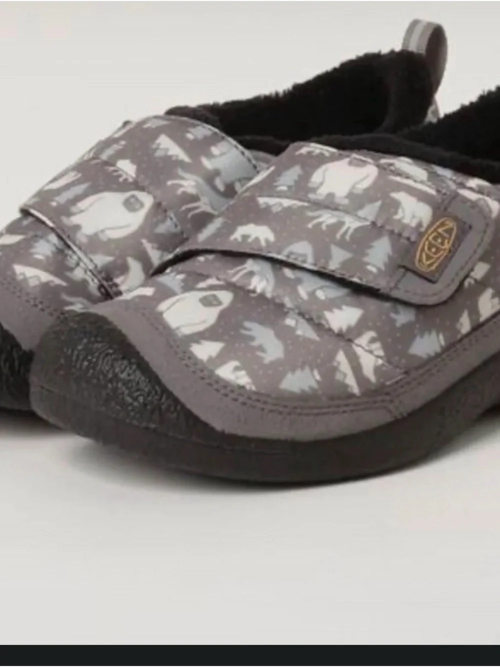 Keen Gray Polar Bear Print Slip-On Clogs